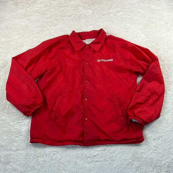 Vintage 80s Polaris Symbol red windbreaker jacket, size L - Picture 1 of 13